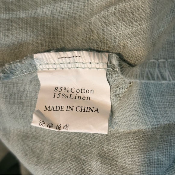 Cotton Linen Sage Green Adjustable Strap Pocket Overalls 3XL - Picture 8 of 9